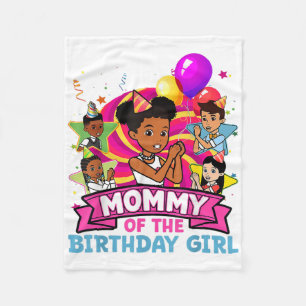 Mummy The Birthday Girl Party Pink Doll Family Dec Fleece Blanket