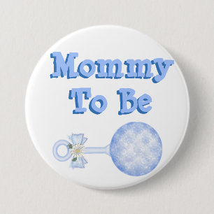 Mummy to be baby boy blue baby shower Button