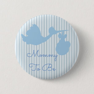 Mummy to be Baby Shower Button Blue Stork