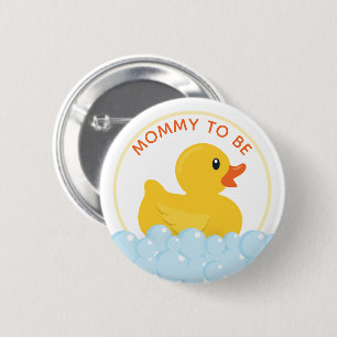 Mummy-to-Be Baby Shower Button Cute Yellow Rubbe