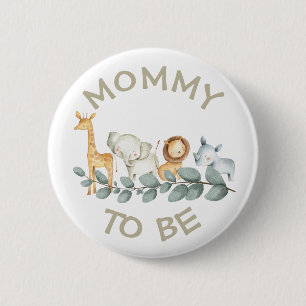 Mummy to be Baby Shower Button Wild One Zoo themed