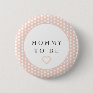 Mummy to be baby shower button with polka dots