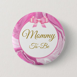Mummy To Be Baby Shower Pink & Gold   6 Cm Round Badge