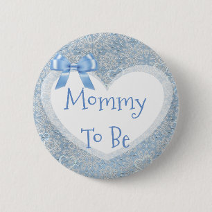 Mummy to be Blue Baby Shower Button