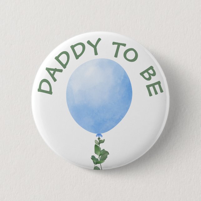 Mummy to be Blue Balloon Baby Shower Button (Front)