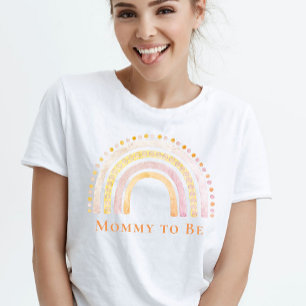 Mummy to Be Blush Pink Boho Rainbow T-Shirt