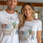 Mummy to Be Boho Nursery Baby Clothes T-Shirt<br><div class="desc">Mummy to Be t-shirt for your baby shower, gender reveal, pregnancy announcement etc. You can customise the text to read it's a girl or it's a boy, mama to be or new mum for example. This design has nursery themed illustrations including bassinet and baby blanket, baby clothes and wooden toys....</div>