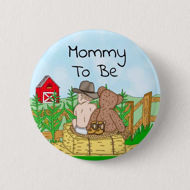 Mummy To Be Boy's Baby Shower  6 Cm Round Badge (Front)