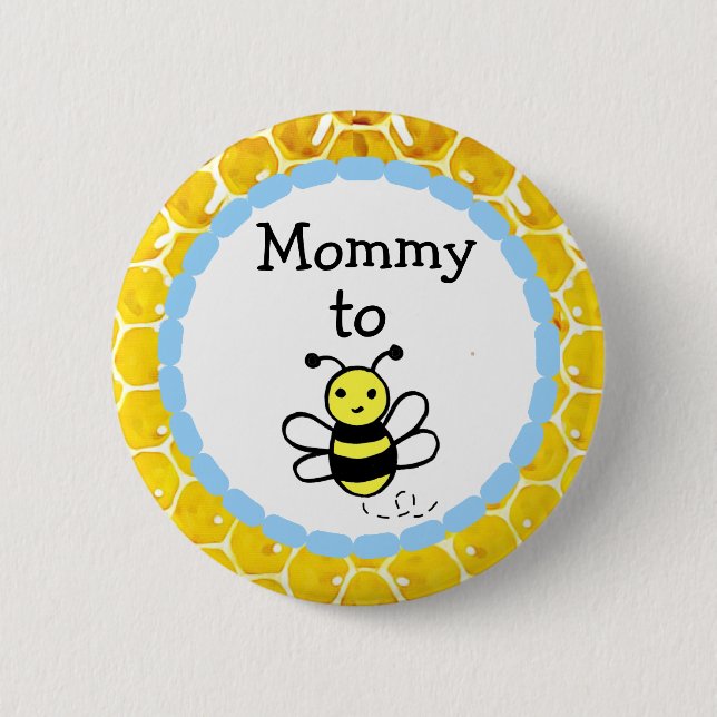 Mummy to Be Boy's Baby Shower 6 Cm Round Badge (Front)