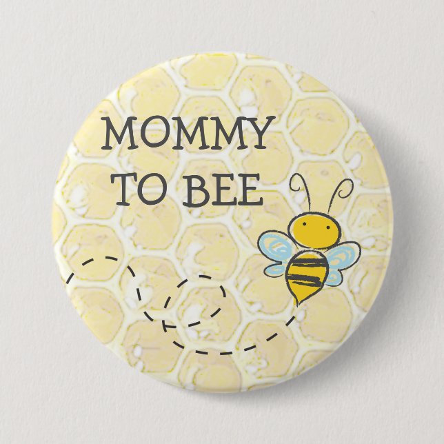 Mummy to Be Bumblebee Baby Shower Button (Front)