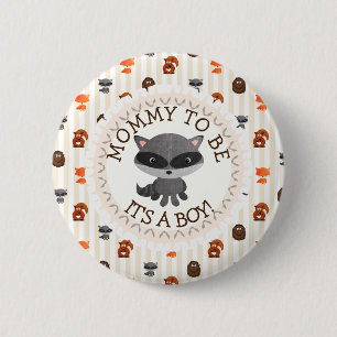 Mummy To Be Button Woodland Aninmal Theme
