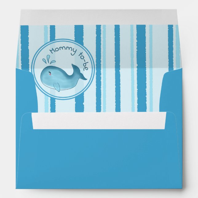 Mummy To Be Cute Whale Baby Shower Envelope (Back (Bottom))