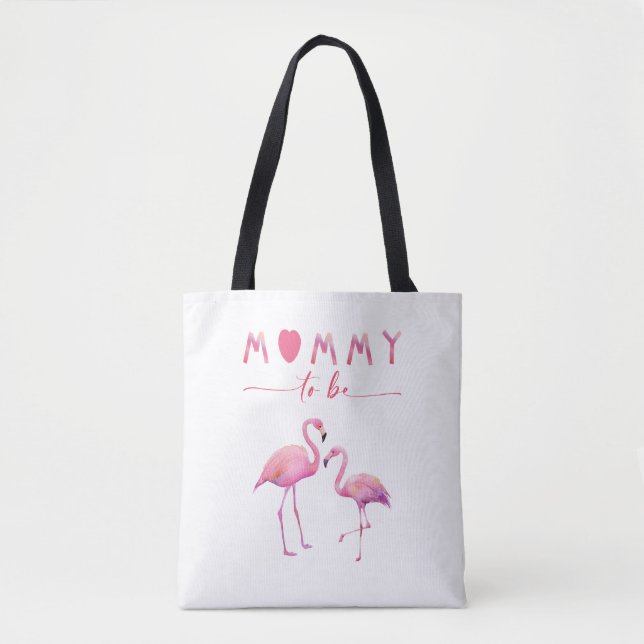 Mummy to Be Flamingo Baby Shower Tote Bag (Front)