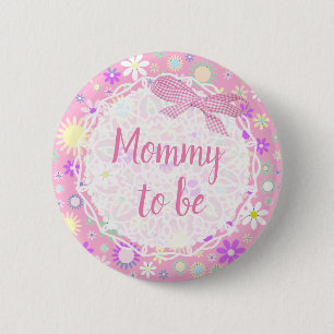 Mummy to be Floral Baby Shower Button