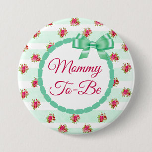 Mummy to be Floral Chic Roses Button