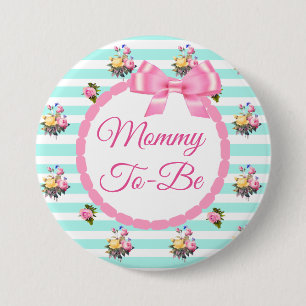 Mummy to be Floral Chic Roses Button