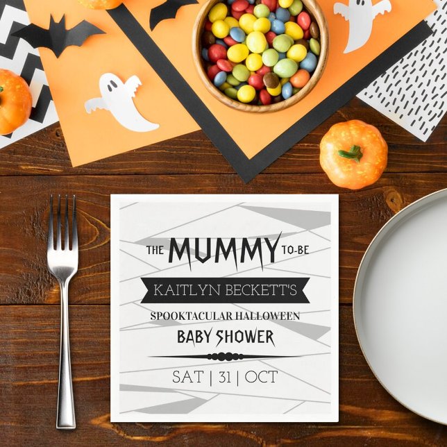 Mummy To Be | Halloween Baby Shower Napkin (Creator Uploaded)