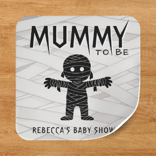 Mummy to Be Halloween Baby Shower Square Sticker