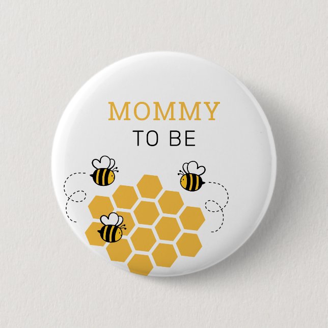 Mummy To Be Honey Bee Baby Shower 6 Cm Round Badge (Front)