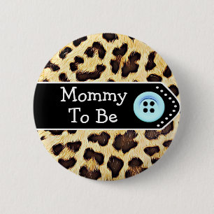 Mummy to be Leopard Print Baby Shower 6 Cm Round Badge