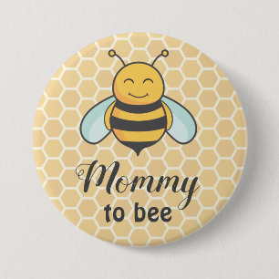 Mummy to be New Mum Mother Bee Neutral Baby Shower 7.5 Cm Round Badge