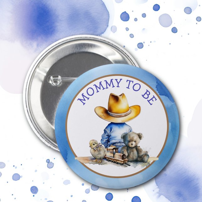 Mummy to Be of a Lil' Cowboy | Baby Shower 6 Cm Round Badge (Creator Uploaded)