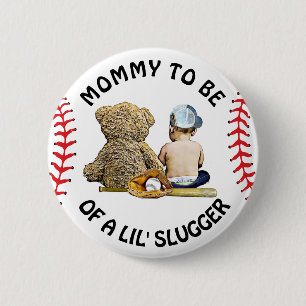 Mummy to Be of a Lil Slugger Baby Shower Button