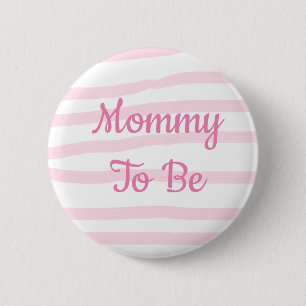Mummy to be Pink and White Girl Baby Shower button