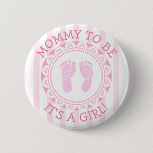 "Mummy To Be" Pink  Baby Shower Button