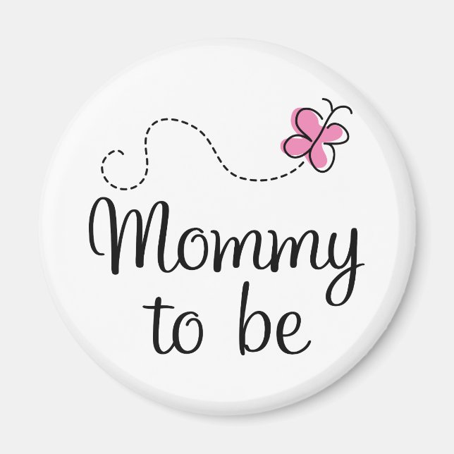 Mummy To Be Pink Butterfly Gift Magnet (Front)