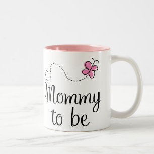 Mummy To Be Pink Butterfly Gift Two-Tone Coffee Mug