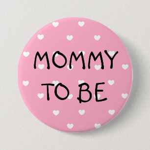 Mummy to be pink hearts Baby Shower Button