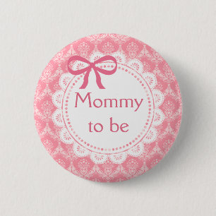 Mummy to be Pink Lace Baby Shower button