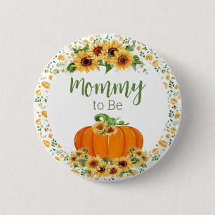 Mummy to Be Pumpkin Button - baby shower buttons