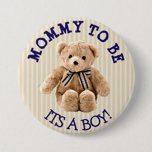 Mummy to be, Teddy Bear Baby Shower Button