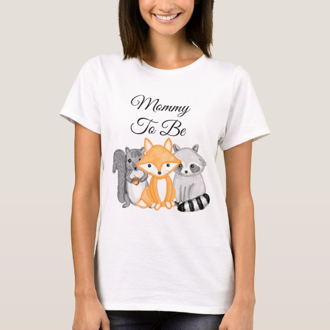 Mummy to be Woodland Creatures   T-Shirt (Front)