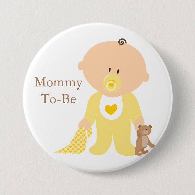 Mummy To Be Yellow Baby Button (Front)