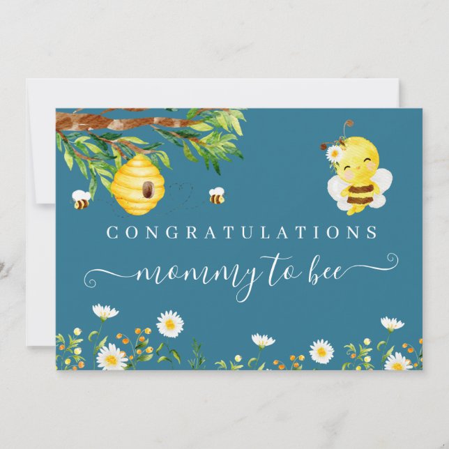 Mummy to Bee Baby Congratulations Card (Front)