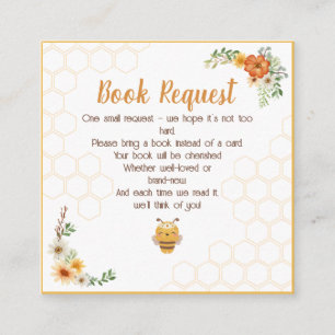 Mummy To Bee Baby Shower Book Request Enclosure Card