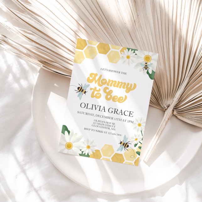 Mummy to Bee Baby Shower bumblebee Invitation (Creator Uploaded)