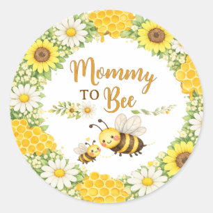 Mummy to Bee Baby Shower Classic Round Sticker