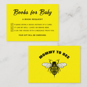 Mummy To Bee Baby Shower Cool Please Bring A Book Enclosure Card
