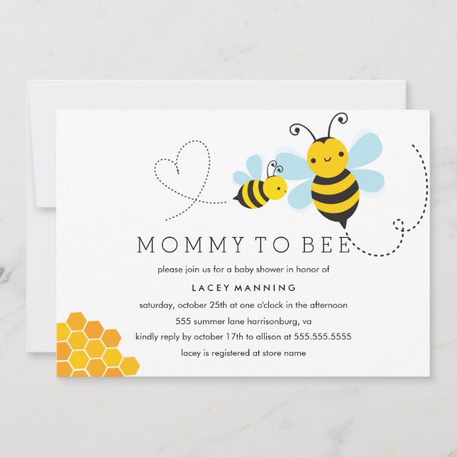 Mummy To Bee Baby Shower Invitation (Front)