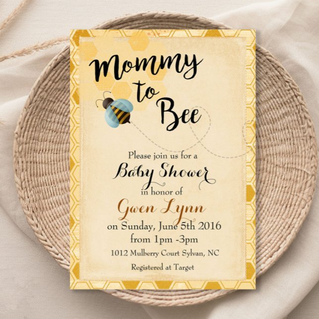 Mummy to Bee Baby Shower Invitation (Creator Uploaded)