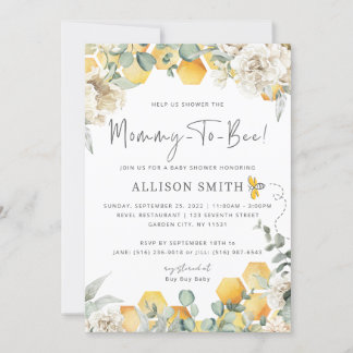 Mummy To Bee Baby Shower Invitation