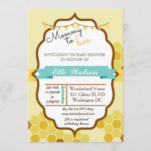 Mummy to Bee Baby Shower Invitations