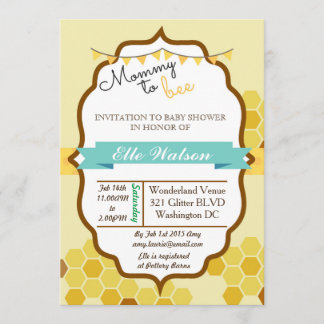 Mummy to Bee Baby Shower Invitations