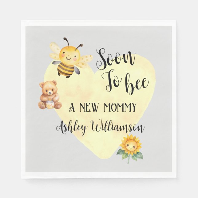 Mummy-to-Bee Baby Shower  Napkin (Front)