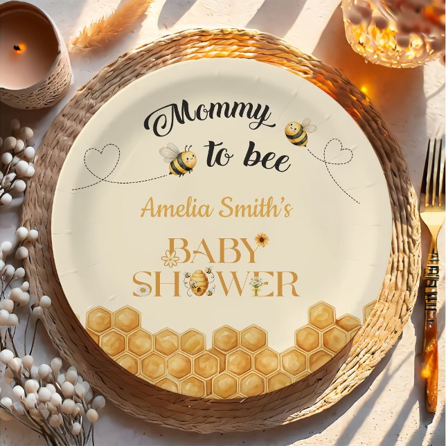 Mummy To Bee Baby Shower Paper Plate (Creator Uploaded)