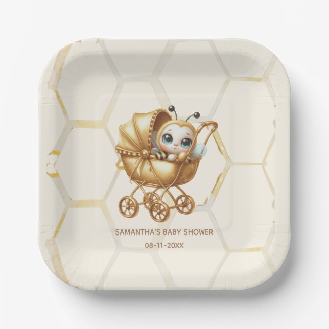 Mummy to Bee baby shower  Paper Plates (Front)